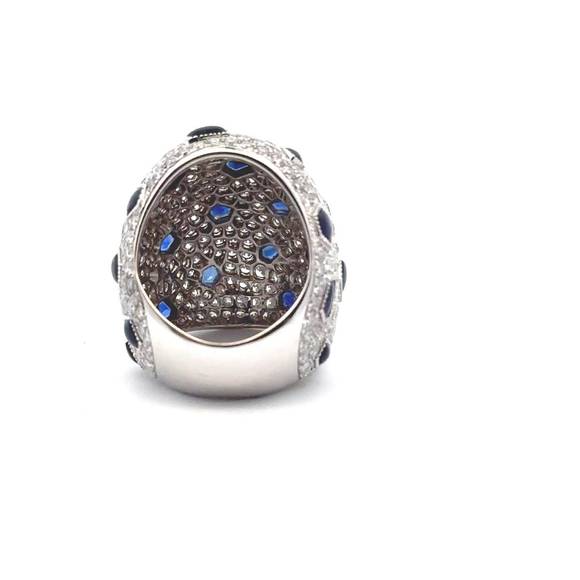 NEW AAMIAA lab gown diamond lucy ring with sapphire in 18k white gold - Picture 4 of 4